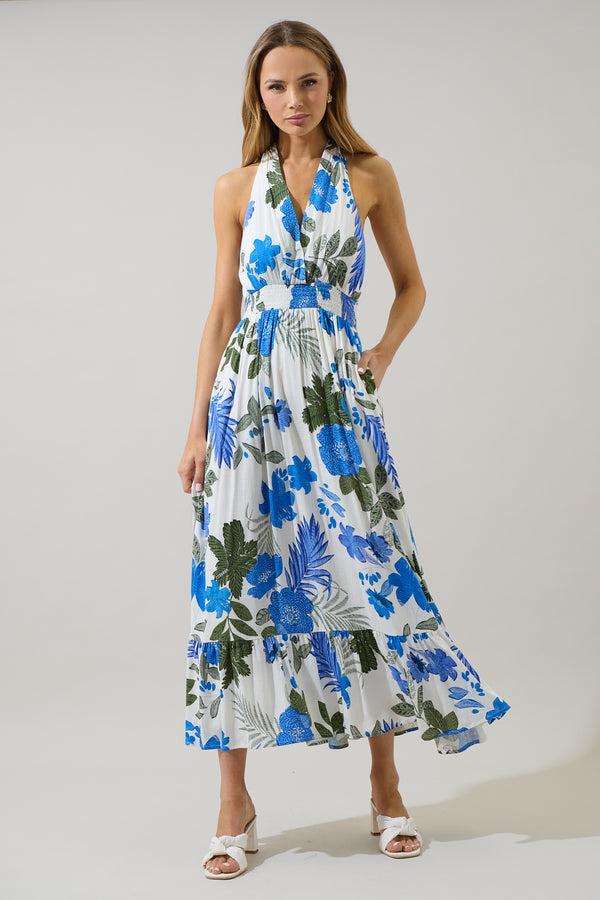 Sugarlips Zurie Floral Niam Smocked Midi Dress