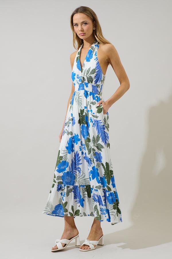 Sugarlips Zurie Floral Niam Smocked Midi Dress