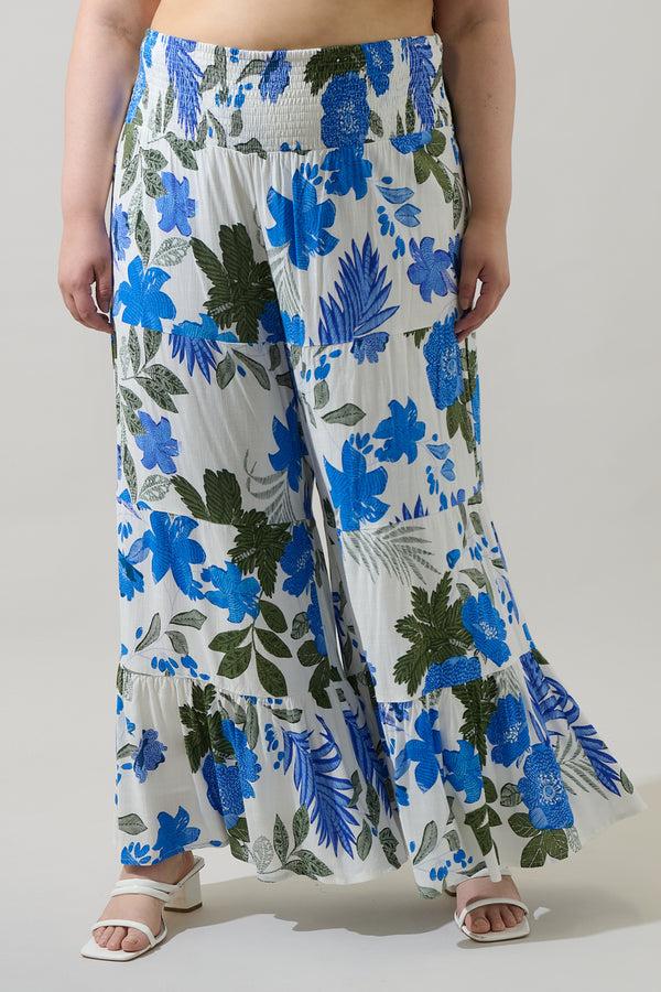 sugarlips Zurie Floral Tovia Smocked Pants Curve
