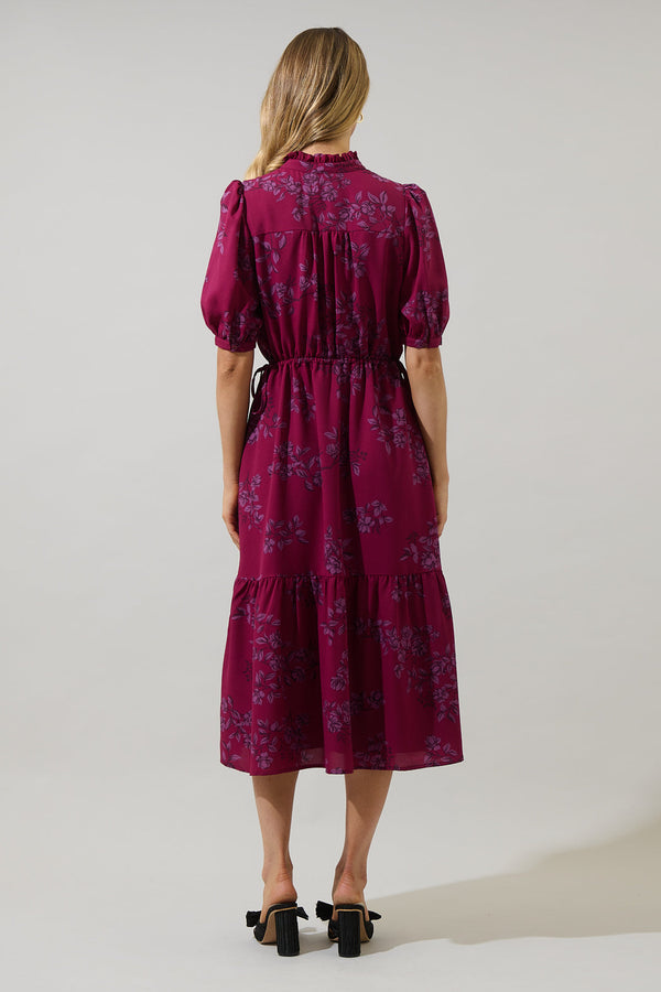 Sugarlips Zurum Floral Pleated Midi Dress