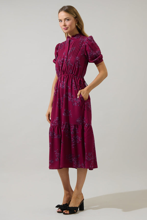 Sugarlips Zurum Floral Pleated Midi Dress