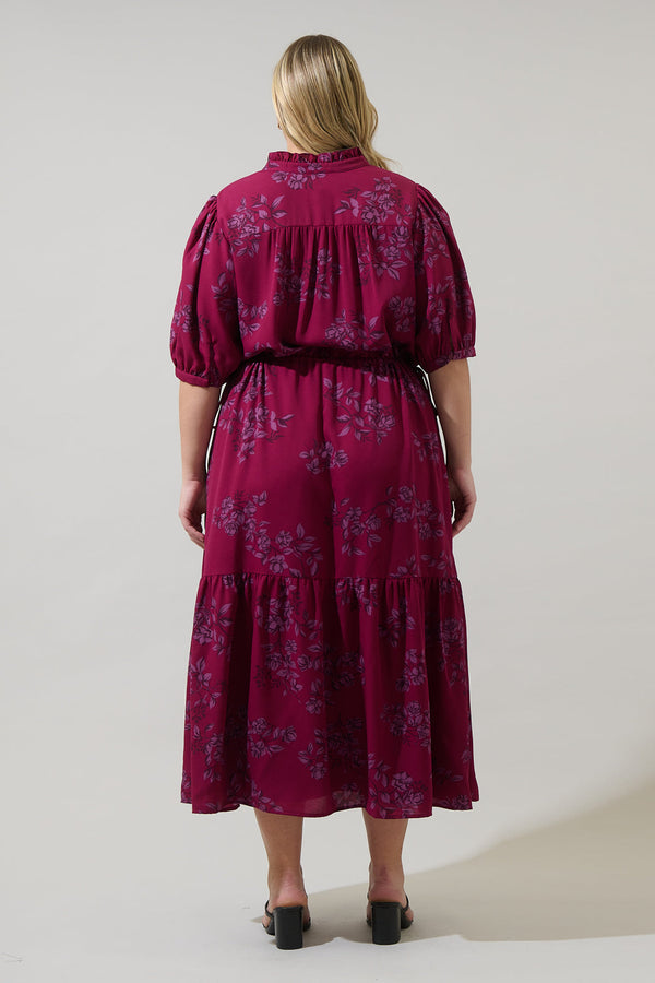 Sugarlips Zurum Floral Pleated Midi Dress Curve