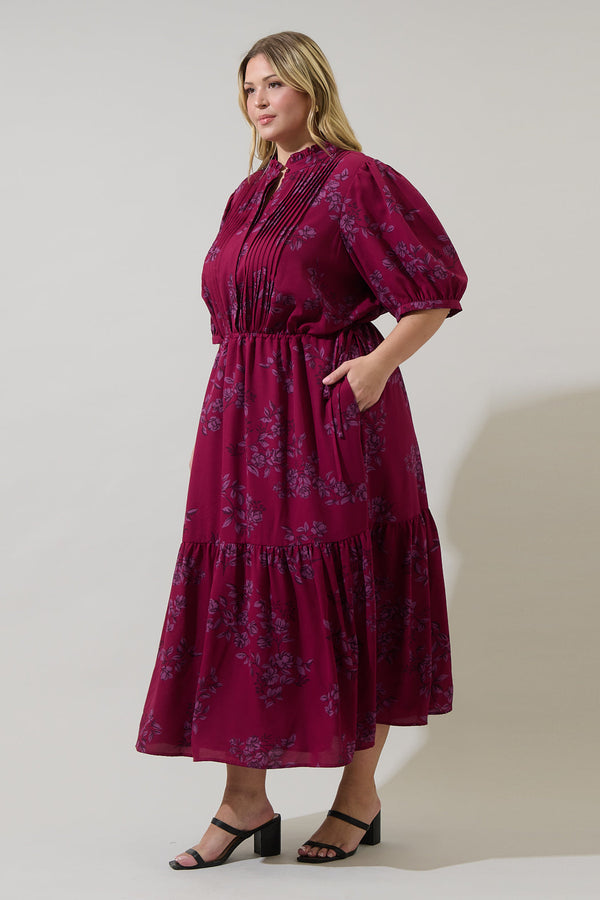 Sugarlips Zurum Floral Pleated Midi Dress Curve