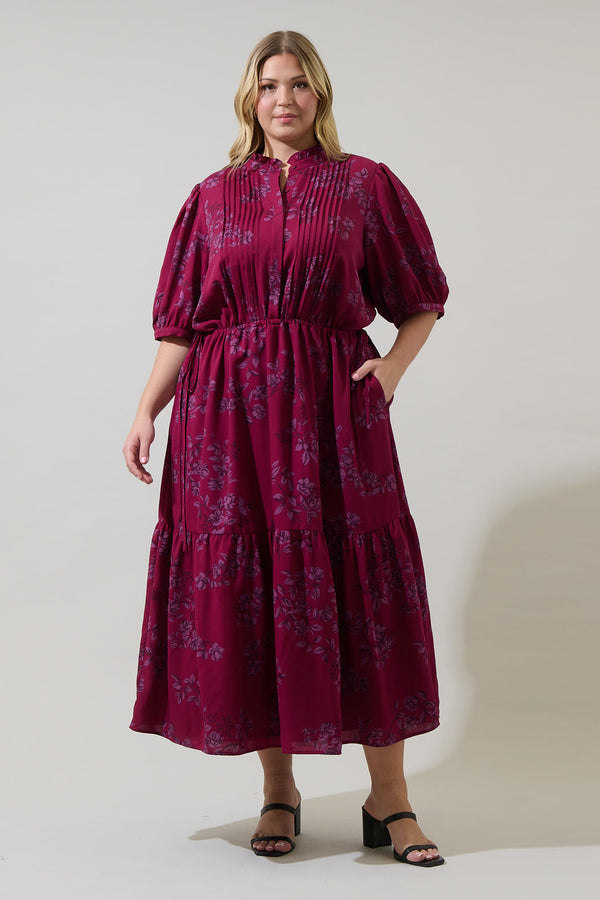Sugarlips Zurum Floral Pleated Midi Dress Curve