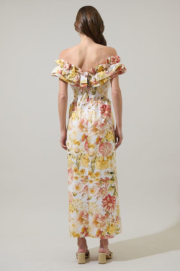 Sugarlips Zury Floral Jana Ruffle Maxi Dress