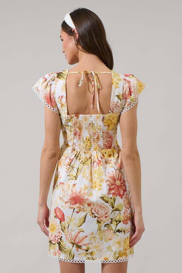 Sugarlips Zury Floral Katey Smocked Mini Dress