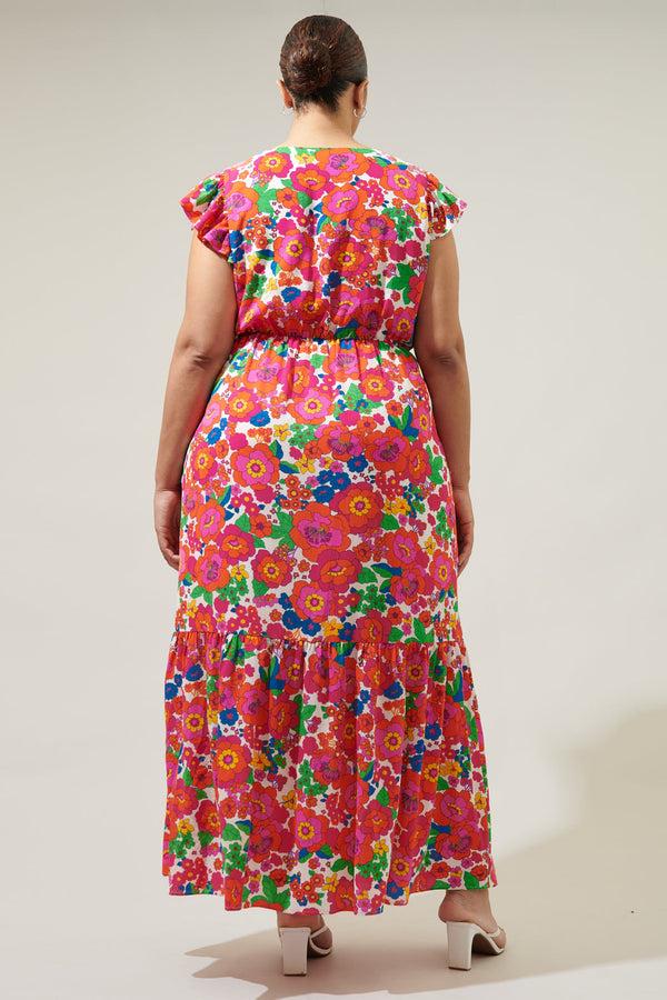 Sugarlips Summersalt Tropical Evianna Button Down Maxi Dress Curve