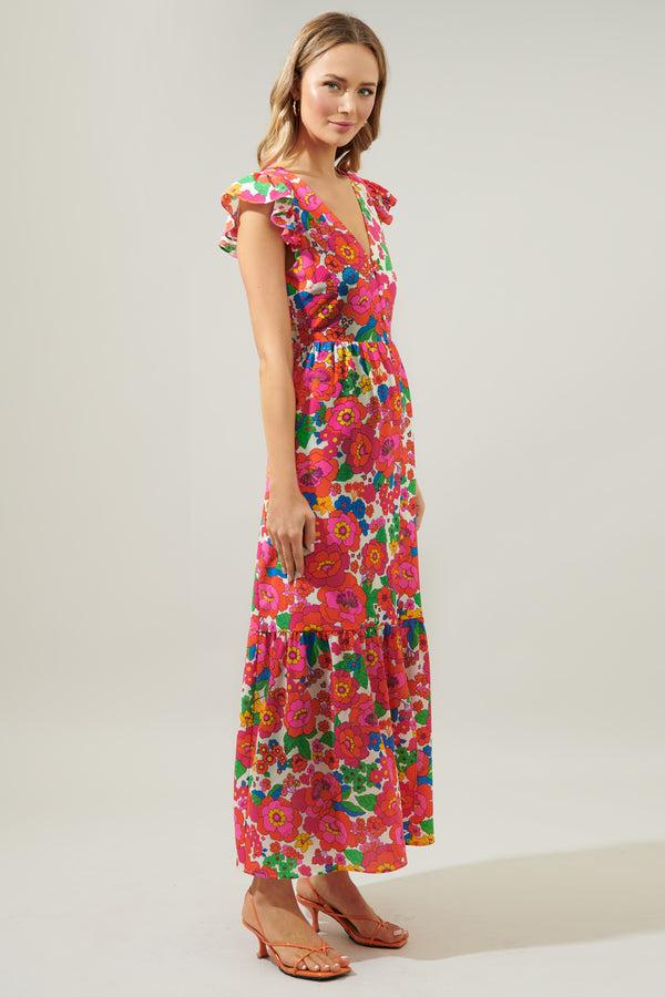 Sugarlips Summersalt Tropical Evianna Button Down Maxi Dress