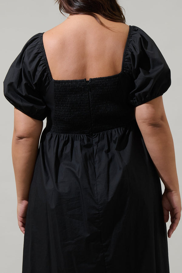 Sugarlips Sun City Alessi Puff Sleeve Midi Dress Curve