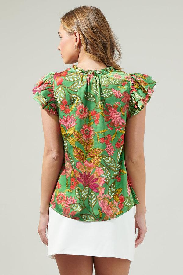Sugarlips Susy Paradise Bellissima Ruffle Sleeve Top