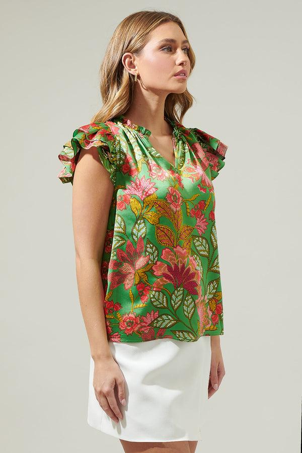 Sugarlips Susy Paradise Bellissima Ruffle Sleeve Top