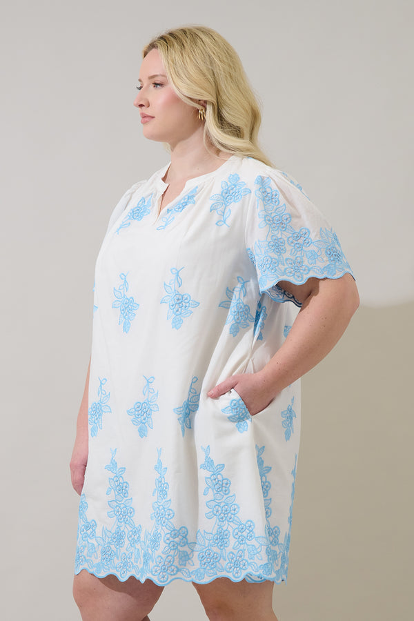 Sugarlips Tannia Embroidered Shift Mini Dress Curve