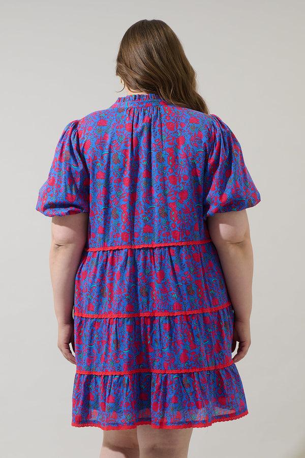 Sugarlips Tanya Floral Korra Tiered Mini Dress Curve