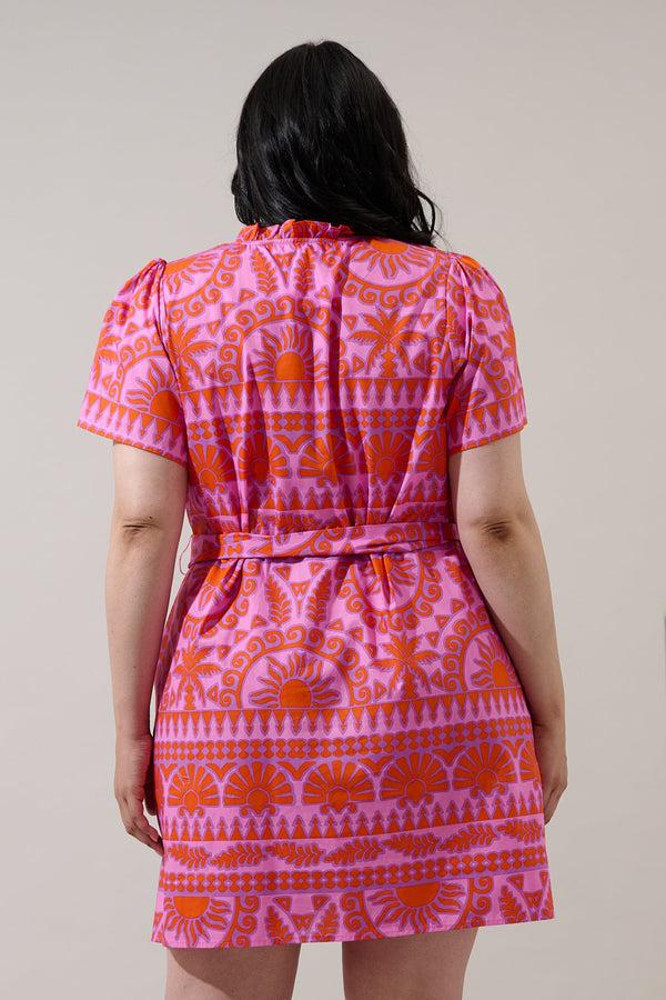 Sugarlips Tarie Tropical Ema Shift Mini Dress Curve