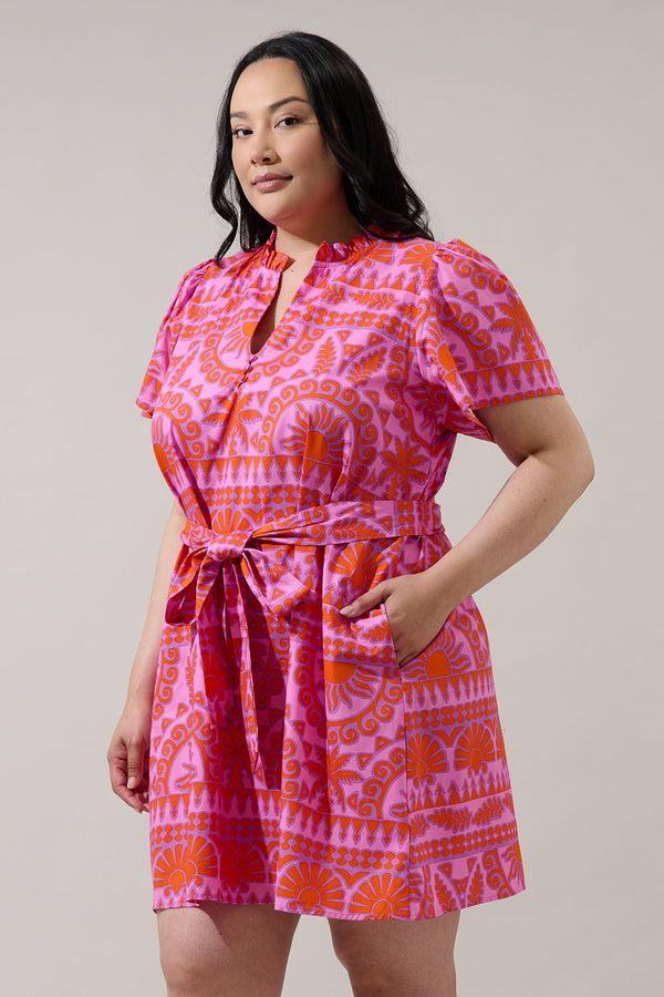 Sugarlips Tarie Tropical Ema Shift Mini Dress Curve
