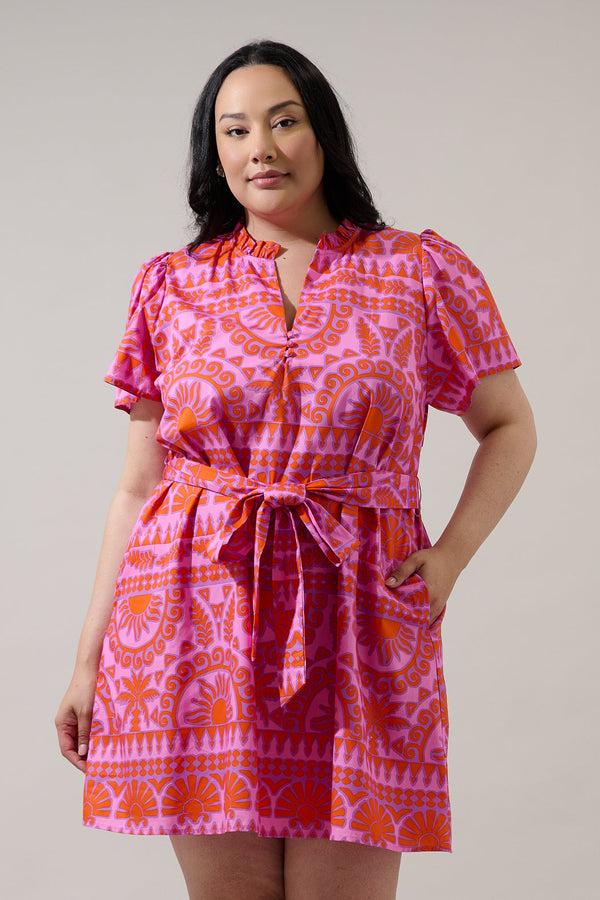 sugarlips Tarie Tropical Ema Shift Mini Dress Curve