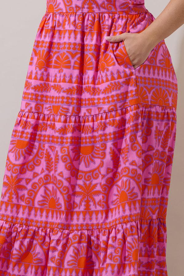 Sugarlips Tarie Tropical Emely Tiered Maxi Dress Curve