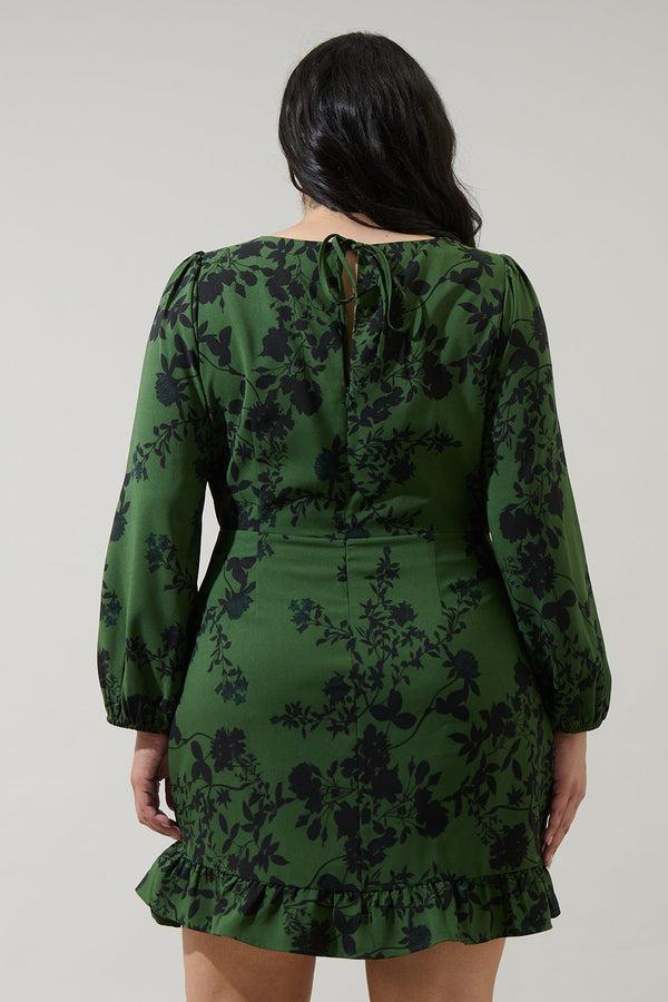 Sugarlips Tindrie Floral Ruffle Flounce Mini Dress Curve
