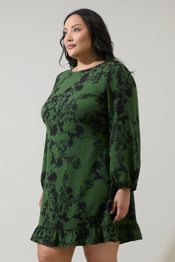 Sugarlips Tindrie Floral Ruffle Flounce Mini Dress Curve