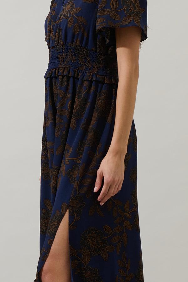 Sugarlips Tolleson Floral Valencia Split Neck Maxi Dress