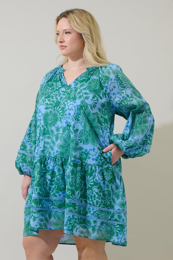 Sugarlips Tressa Floral Ivonna Shift Mini Dress Curve