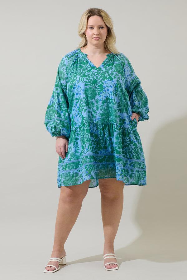 Sugarlips Tressa Floral Ivonna Shift Mini Dress Curve