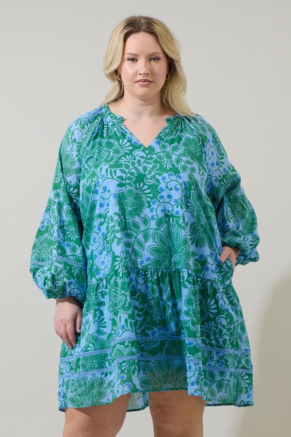 sugarlips Tressa Floral Ivonna Shift Mini Dress Curve