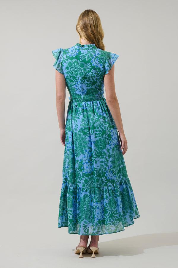 Sugarlips Tressa Floral Riah Button Down Maxi Dress