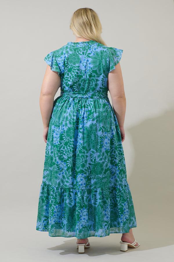 Sugarlips Tressa Floral Riah Button Down Maxi Dress Curve