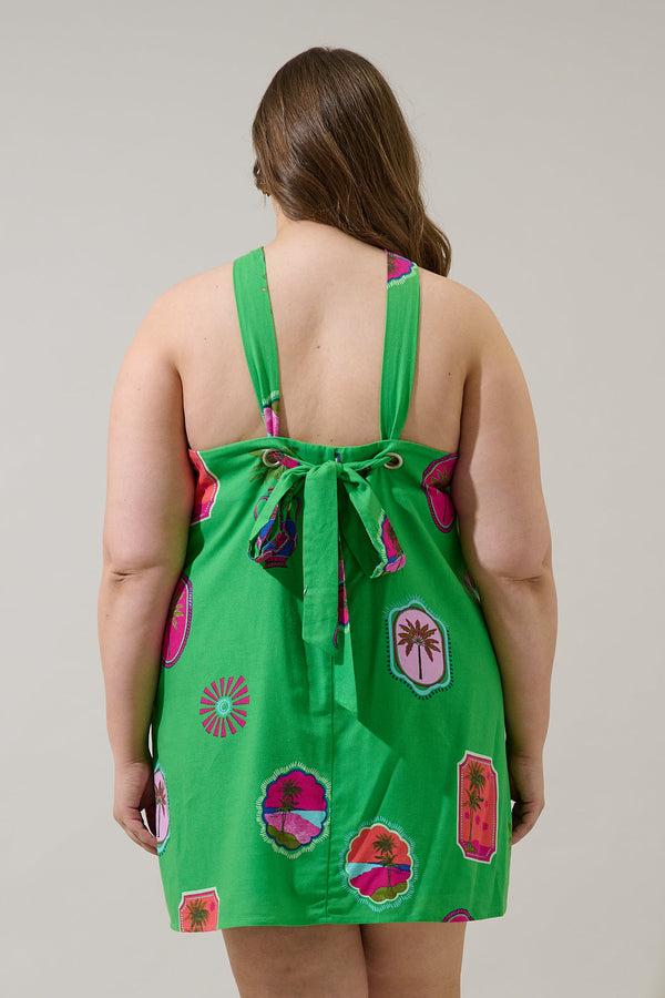 Sugarlips Trinie Postcard Amory Halter Mini Dress Curve