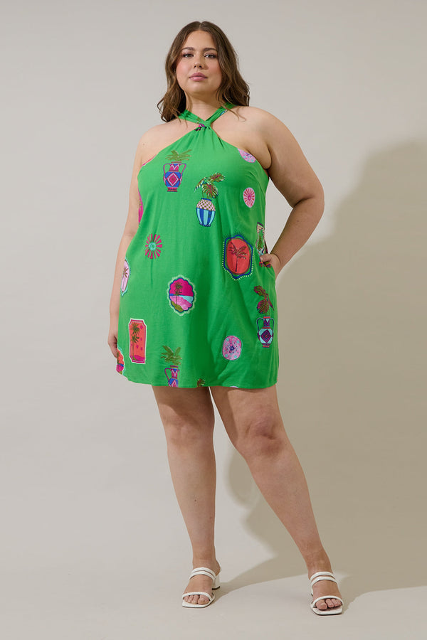 Sugarlips Trinie Postcard Amory Halter Mini Dress Curve