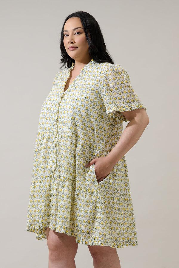 Sugarlips Trinny Floral Kara Shift Mini Dress Curve