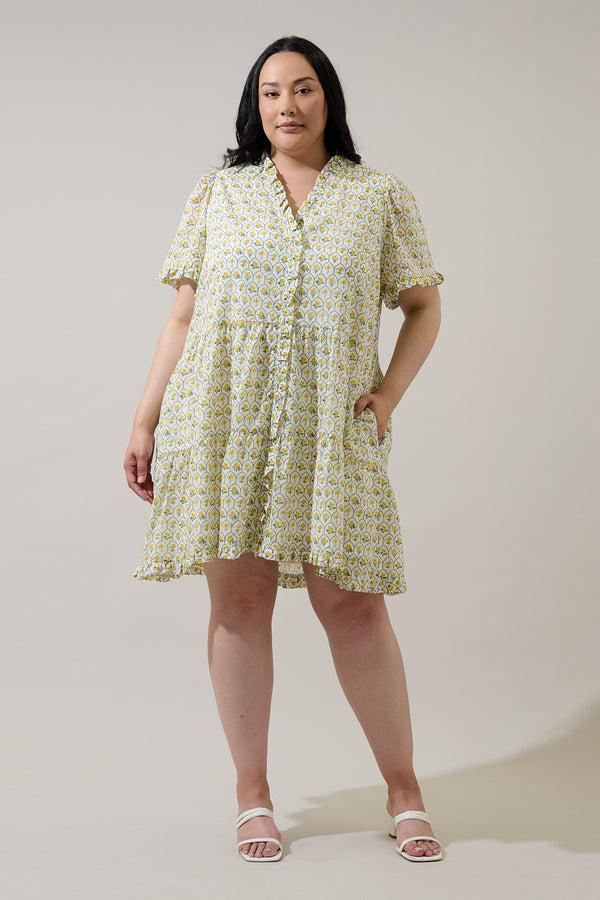 Sugarlips Trinny Floral Kara Shift Mini Dress Curve