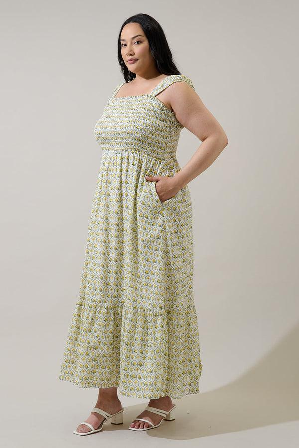Sugarlips Trinny Floral Tayla Smocked Maxi Dress Curve