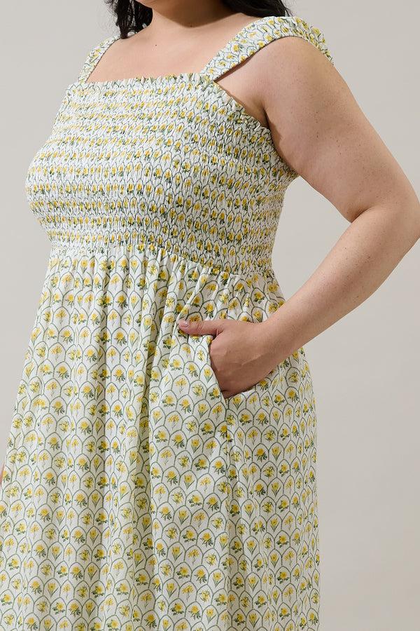 Sugarlips Trinny Floral Tayla Smocked Maxi Dress Curve