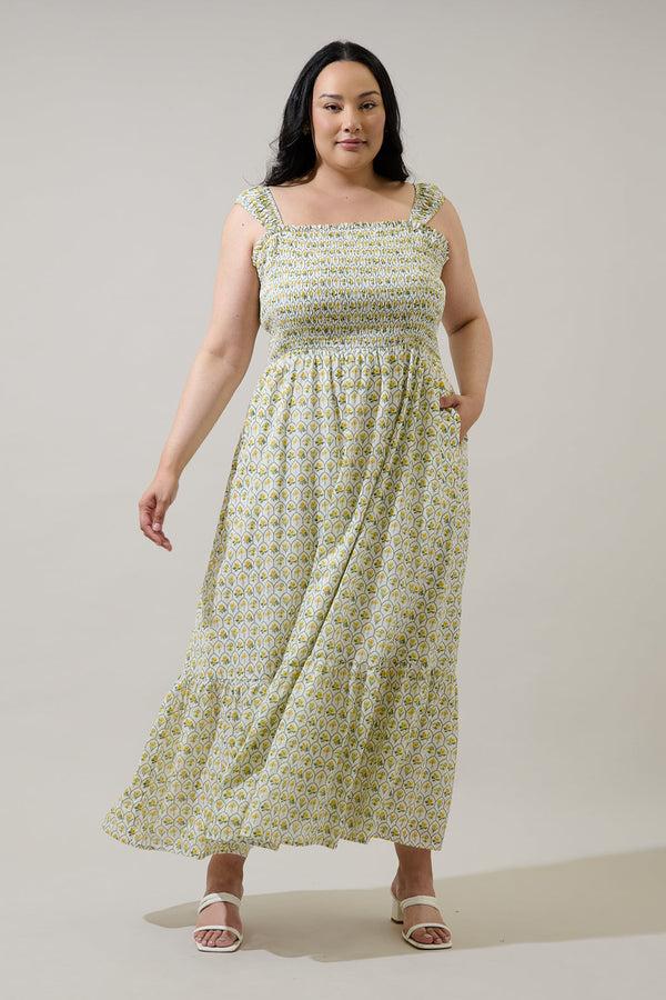 sugarlips Trinny Floral Tayla Smocked Maxi Dress Curve