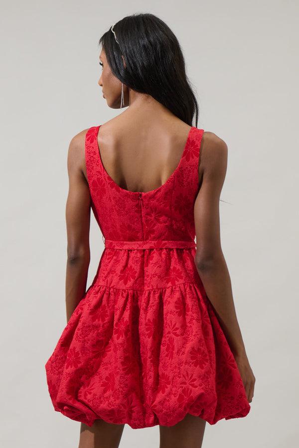 Sugarlips Tulsa Floral Jacquard Drea Bubble Mini Dress
