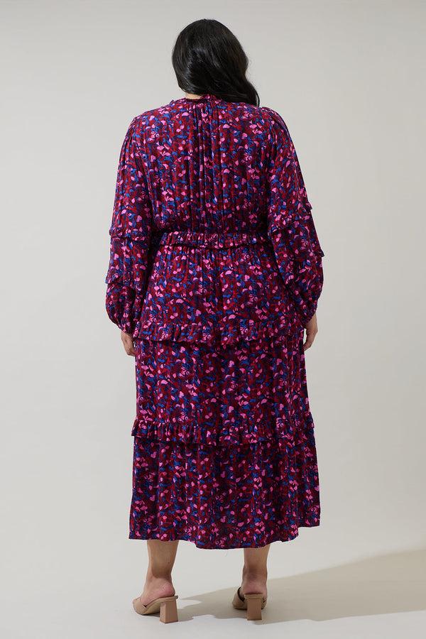 Sugarlips Turma Abstract Iveny Tiered Maxi Dress Curve