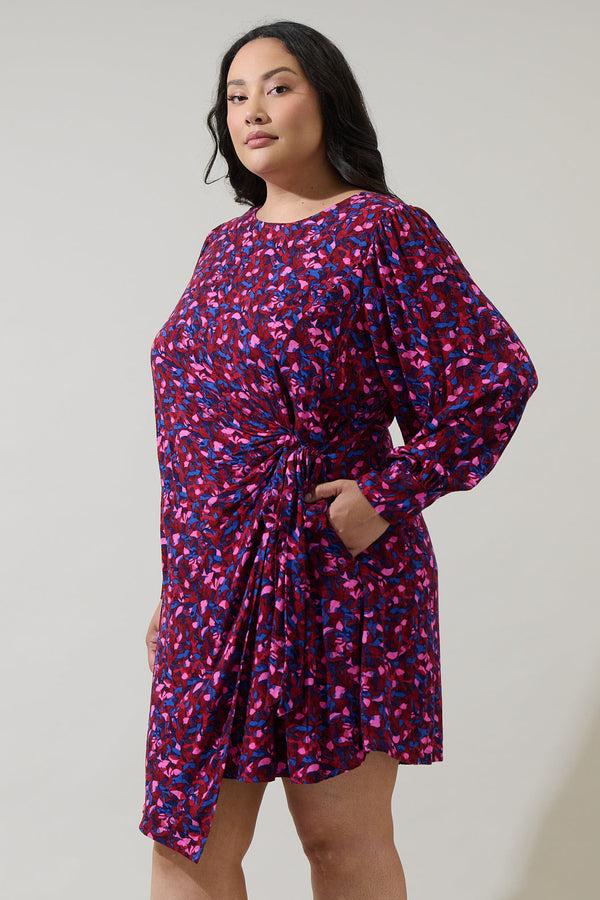 Sugarlips Turma Abstract Willy Wrap Mini Dress Curve