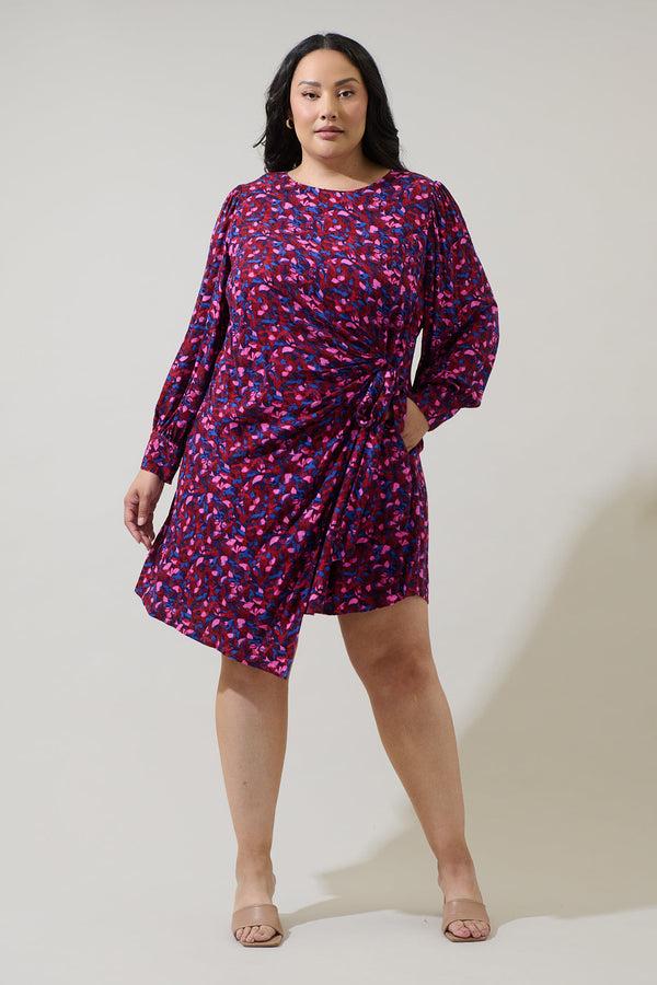 Sugarlips Turma Abstract Willy Wrap Mini Dress Curve
