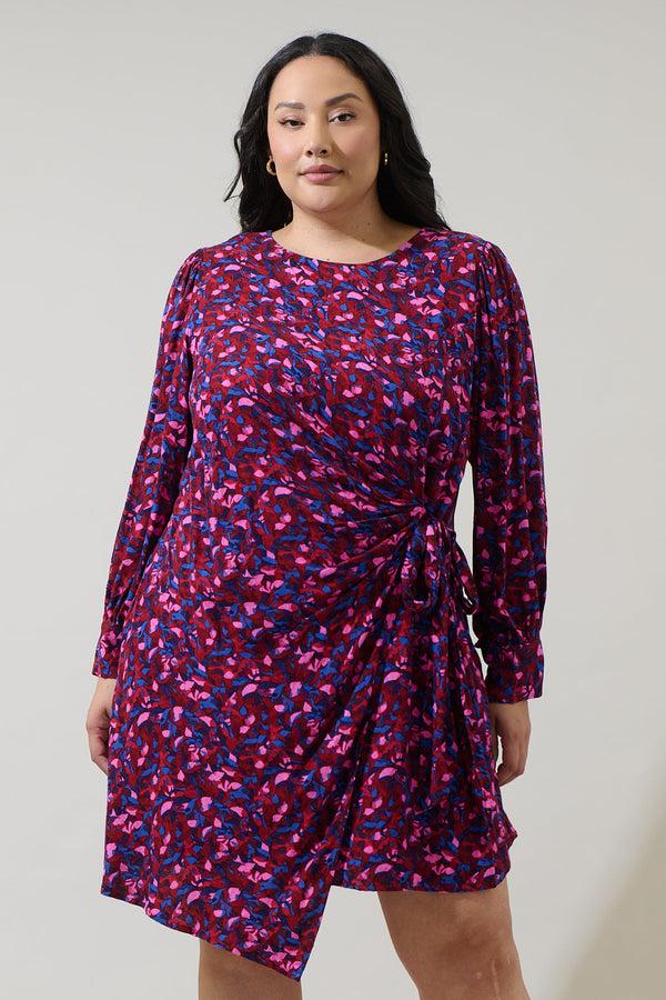 sugarlips Turma Abstract Willy Wrap Mini Dress Curve