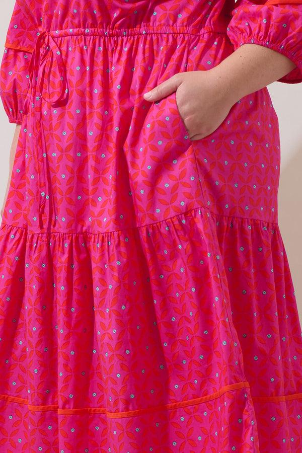 Sugarlips Vaila Floral Soraya Midi Tiered Dress Curve