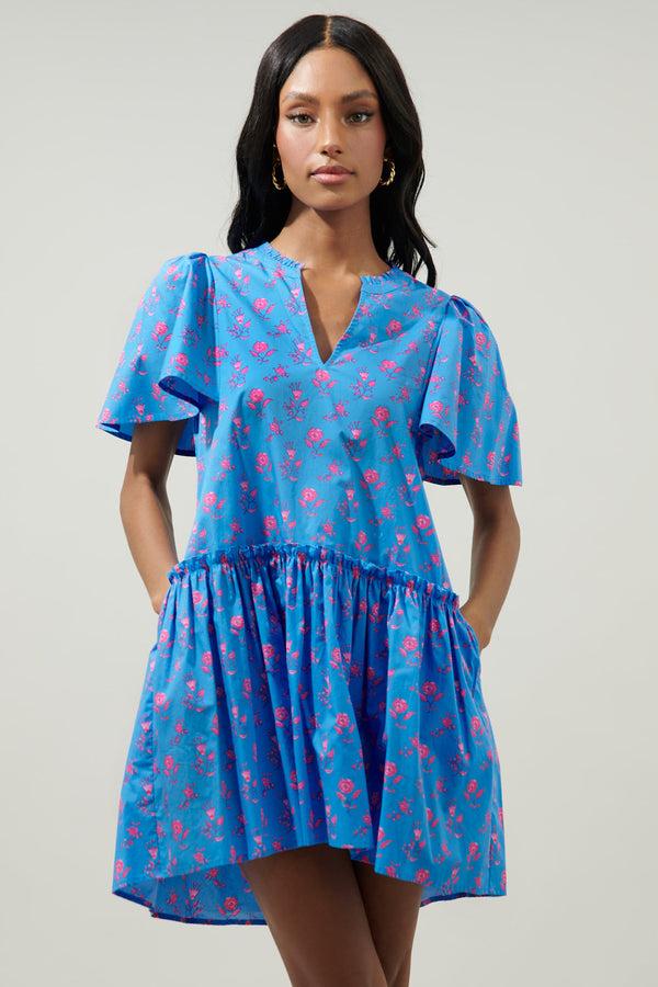 sugarlips Valentina Floral Rock A By Trapeze Mini Dress