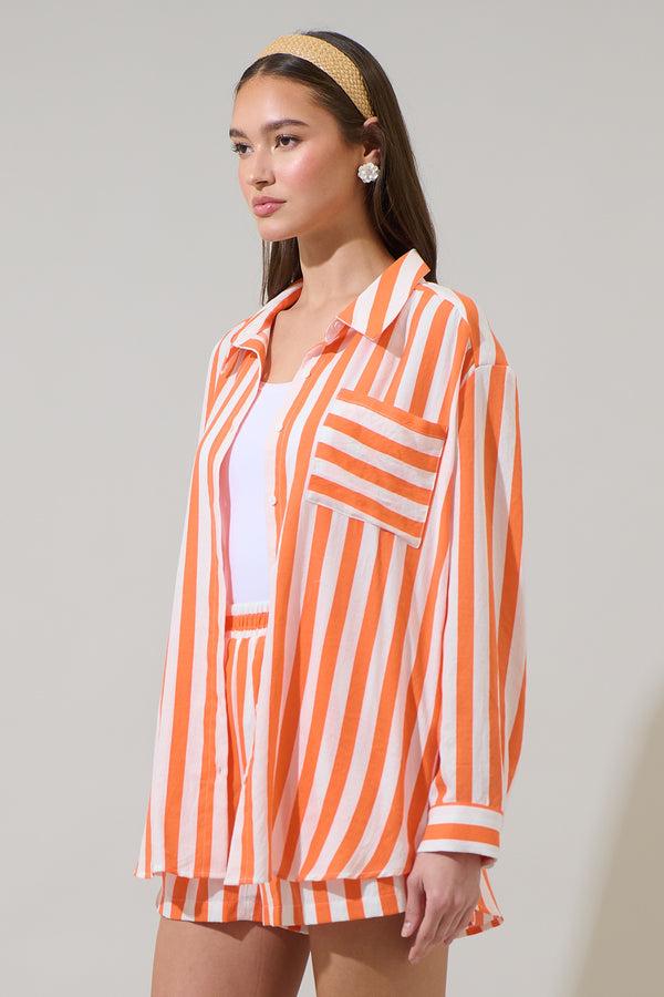 Sugarlips Valera Striped Dalton Boyfriend Button Down Shirt