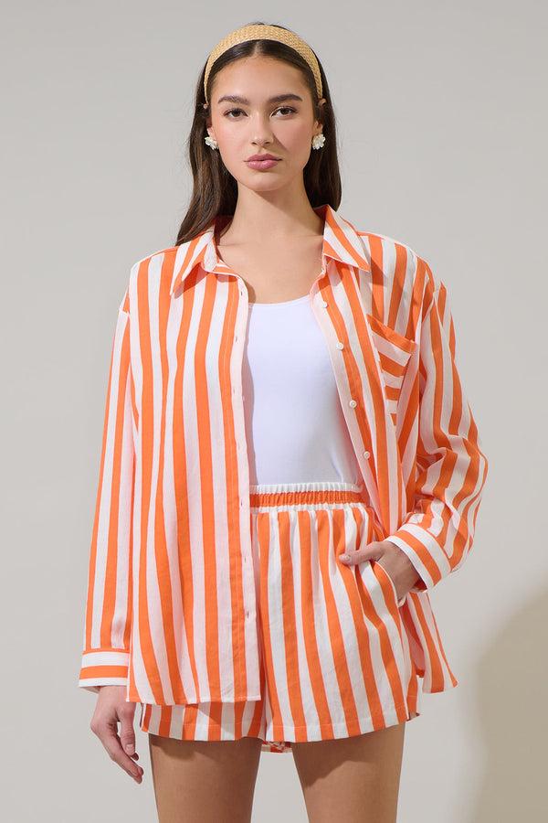 sugarlips Valera Striped Dalton Boyfriend Button Down Shirt