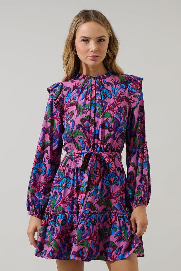 sugarlips Valier Floral Balloon Sleeve Blouson Dress