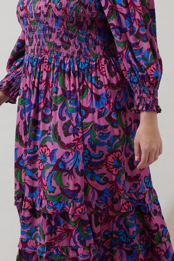 Sugarlips Valier Floral Ludlow Smocked Midi Dress Curve