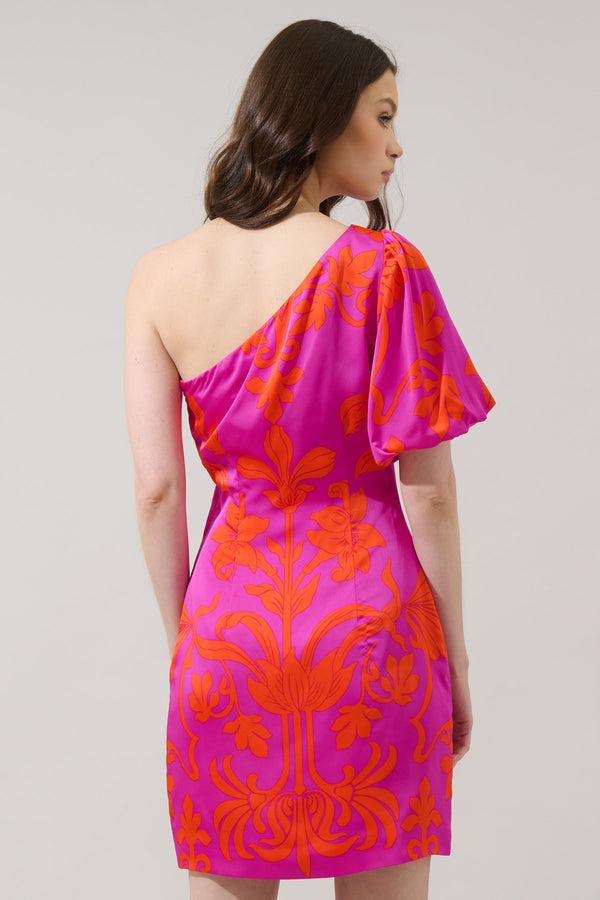 Sugarlips Vallie Floral Kesia One Shoulder Mini Dress
