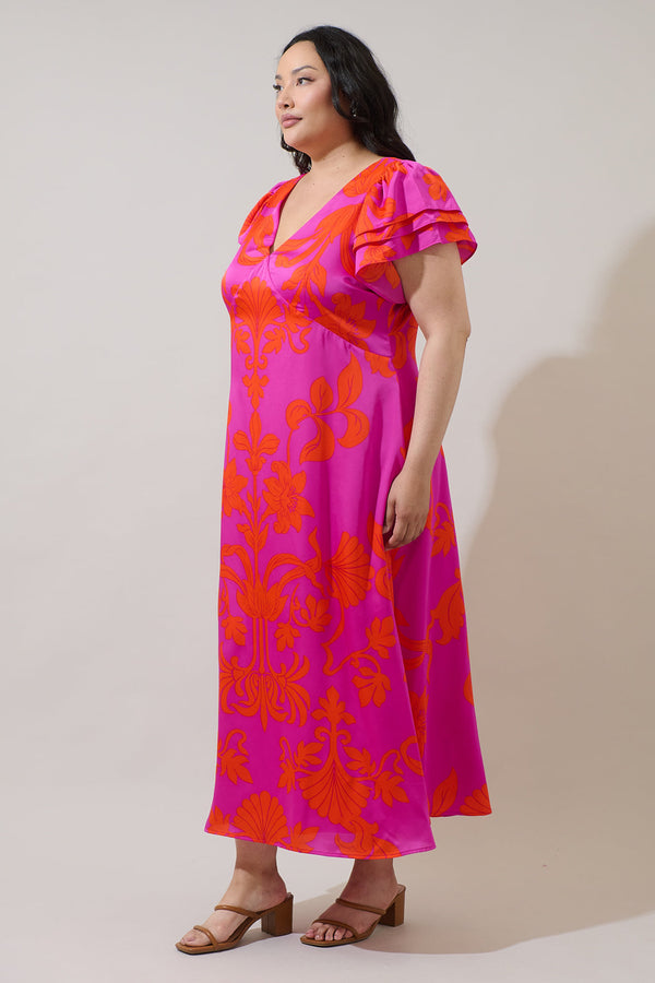Sugarlips Vallie Floral Ritany Empire Maxi Dress Curve