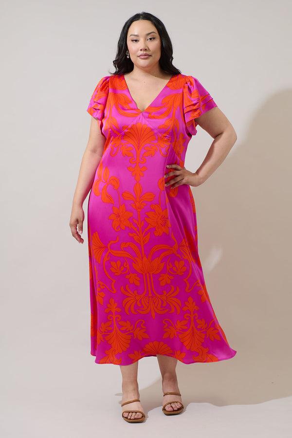 sugarlips Vallie Floral Ritany Empire Maxi Dress Curve